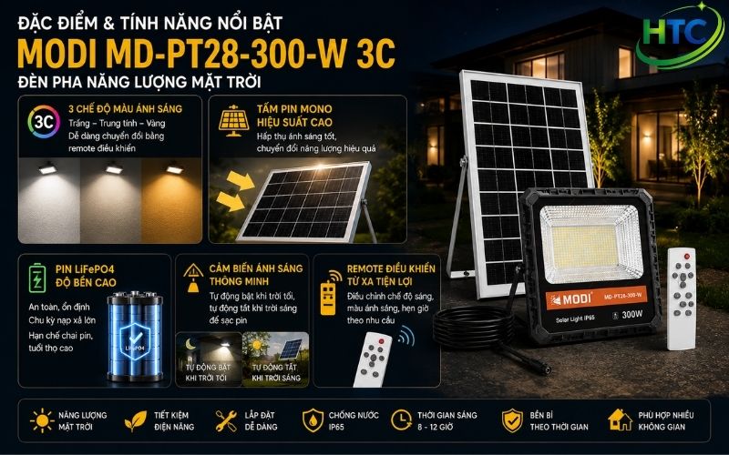 Đèn pha năng lượng mặt trời
