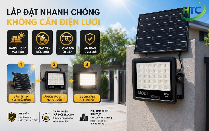 Đèn pha năng lượng mặt trời 