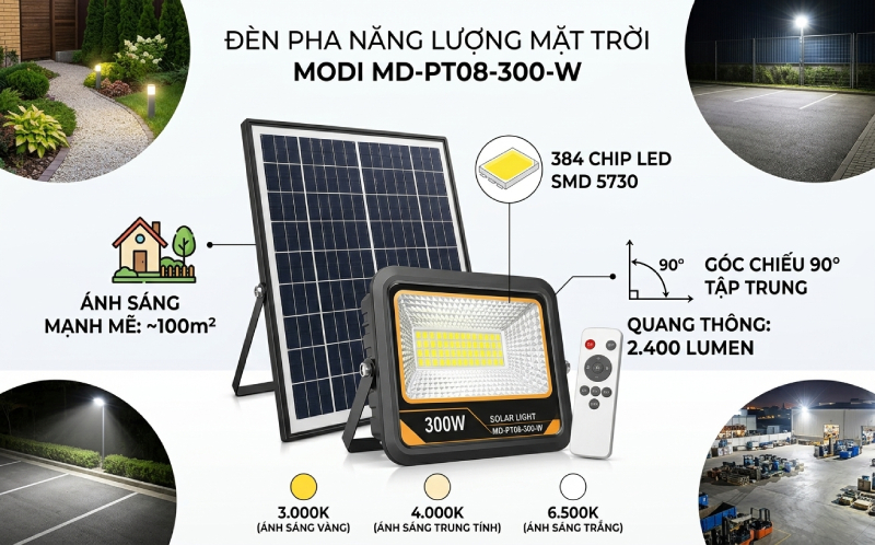 Đèn pha năng lượng mặt trời